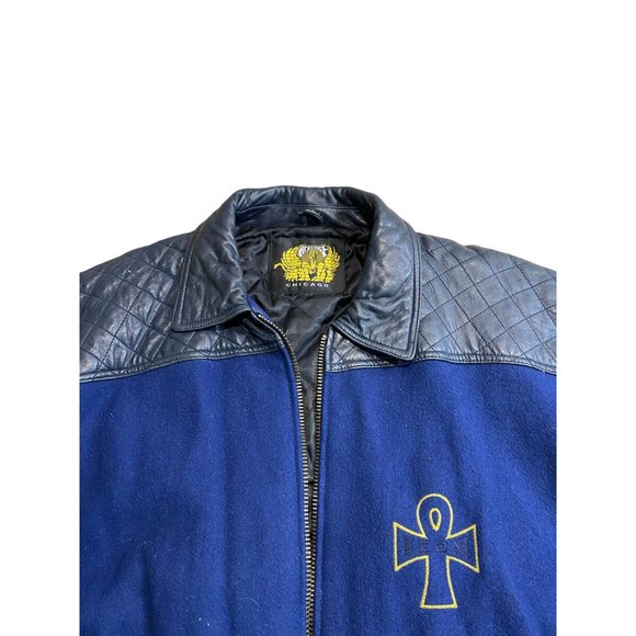 Vintage Heritage Varsity Jacket Blue Black University Black History - Picture 3 of 6